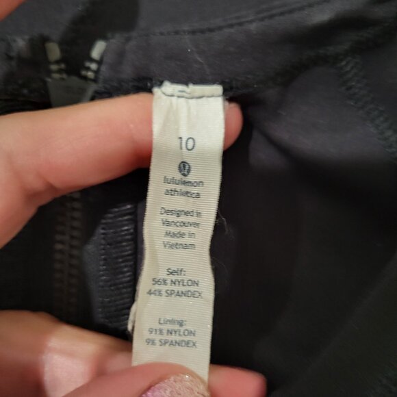 Lululemon Power Date Dress black neoprene scuba dress pockets size 10 - Picture 6 of 8